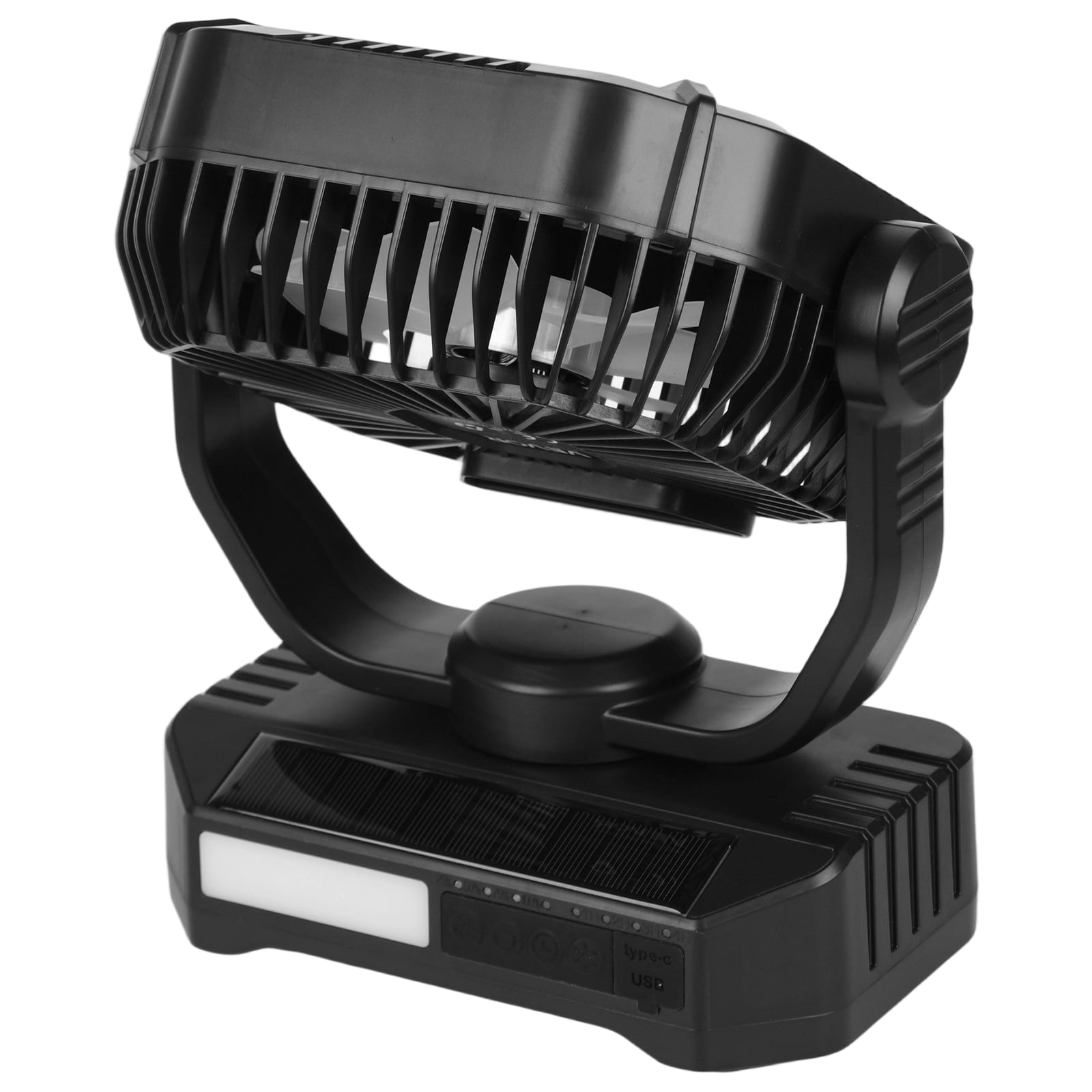 10400mAh Solar Fan Camping Fan With Solar Panel LED Lantern 7W 8 Inch_voghion.com
